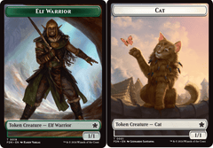 Elf Warrior // Cat (001) Doubled-Sided Token - Foil